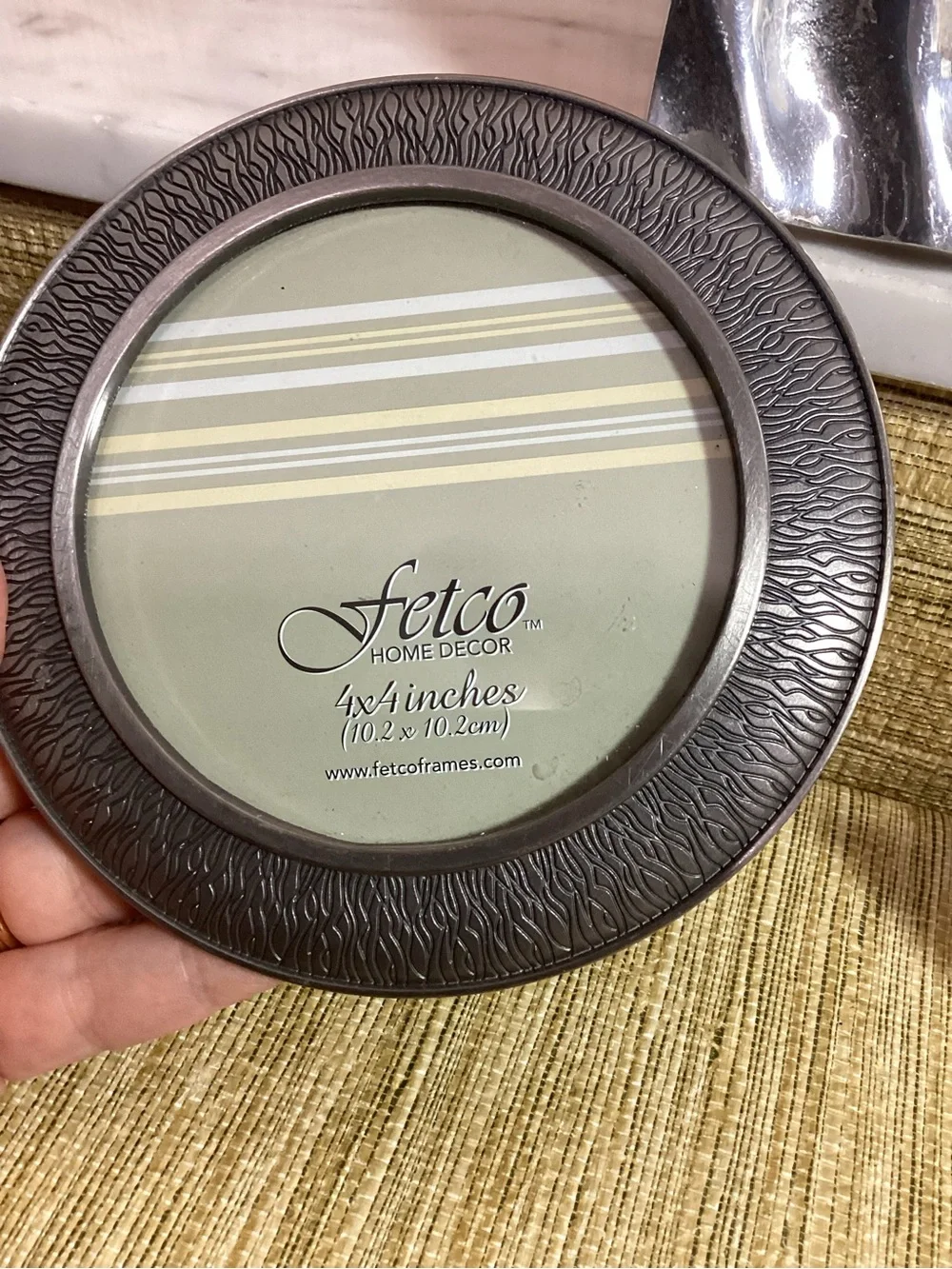 Pewter Mexicano Decorative Wave Picture Frame Round and Star